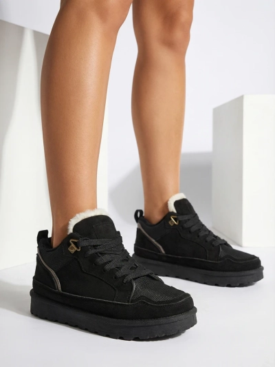 Naiste tennised Diana, must seemisnahk, mugavad talveks