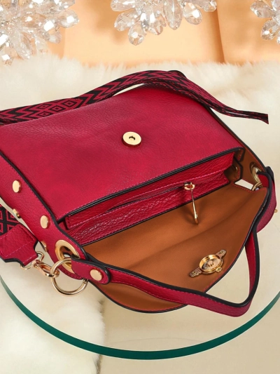 Fuksiaroosa naiste käekott Minerva, öko-nahast, õla- ja crossbody-kott