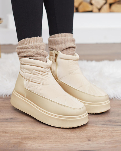 Royalfashion Women's snow boots in beige color Fopinia