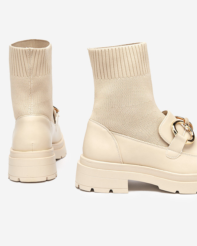 Beige women's high-top Qenarisa shoes - Footwear