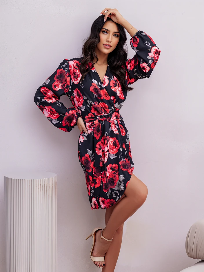 Платье до колен Royalfashion с цветочным узором