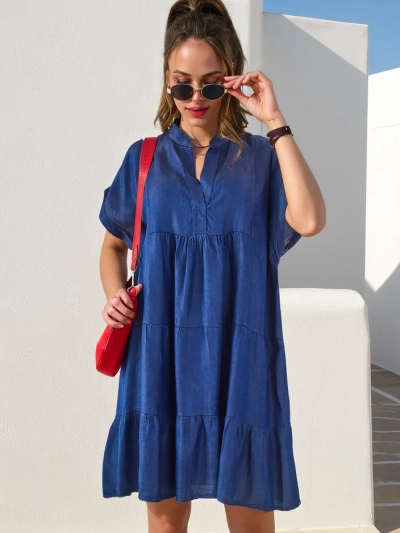 Royalfashion Сшитая женская туника, напоминающая джинсовое платье