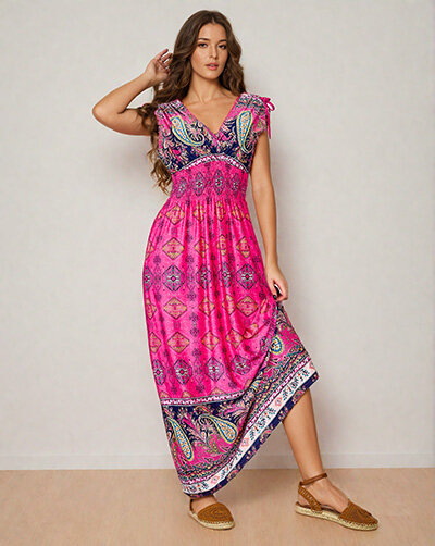 Royalfashion Naiste trükitud midi-kleit