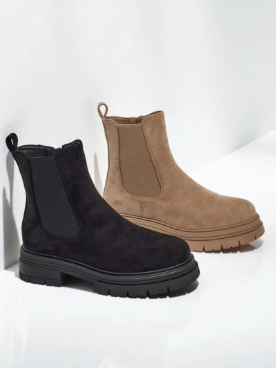 Women's Chelsea-style ankle boots made of eco-suede Lunvor