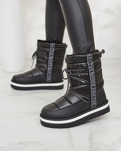 Royalfashion Black women's snow boots Gepanden