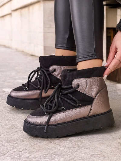 Royalfashion Kvinner's lace-up snø støvler Iniuc