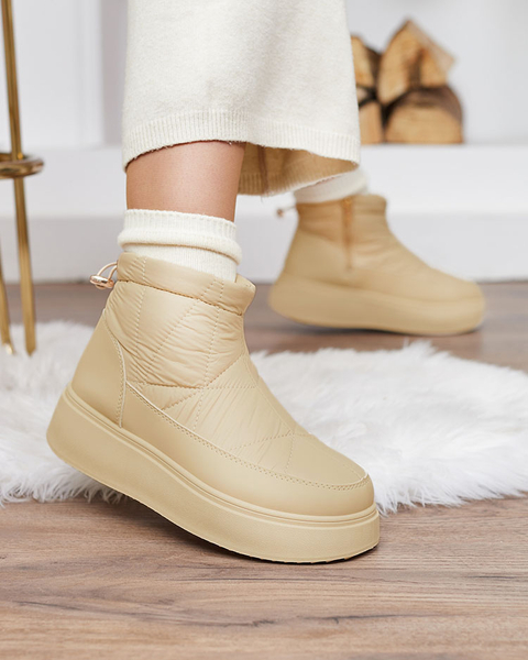 Royalfashion Women's slip-on snow boots in beige Armeda