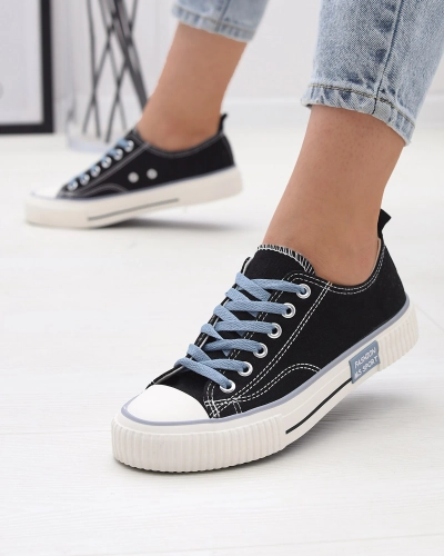 Black women's lace-up sneakers Tasabba- Footwear