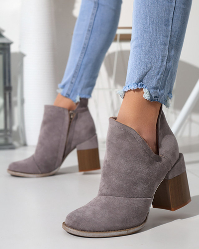 Gray women's ankle boots with Cintura cut-outs - Footwear