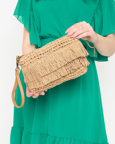 Ladies' Brown Straw Handbag - Accessories