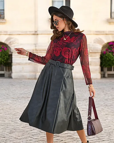 Royalfashion Kvinnor midi kjol PLUS STORLEK