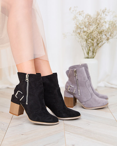 Royalfashion Black eco-suede women's high stiletto boots Acimra