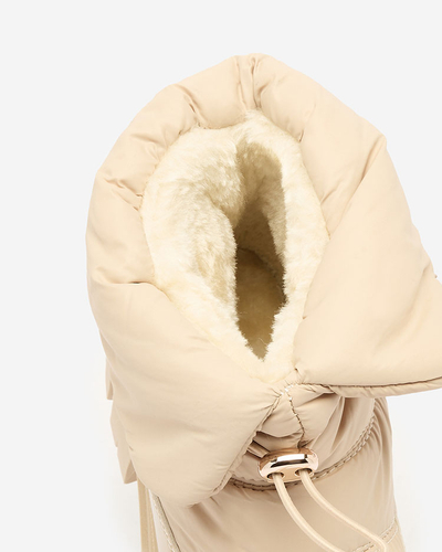 Royalfashion Slip-on women's snow boots in beige Sadella