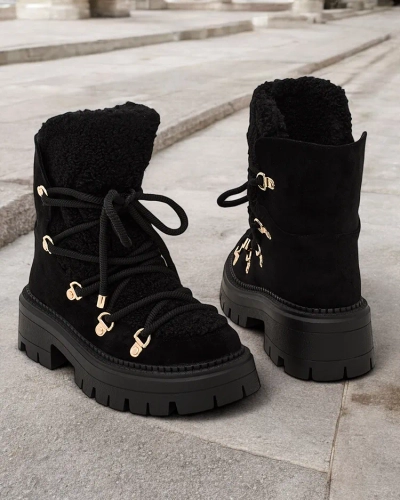 Royalfashion Lozin lace-up women's snow boots