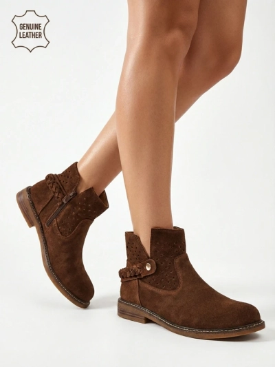 Ažuursed naturaalsest nahast naiste poolsaapad Unimi