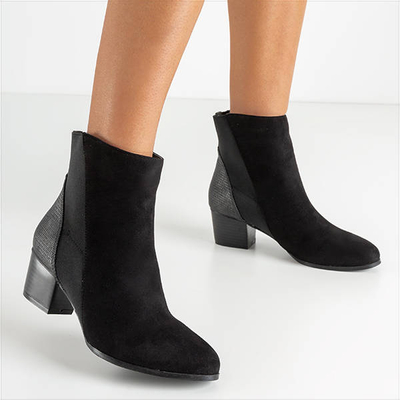 Black boots with low heels Fuller - Footwear