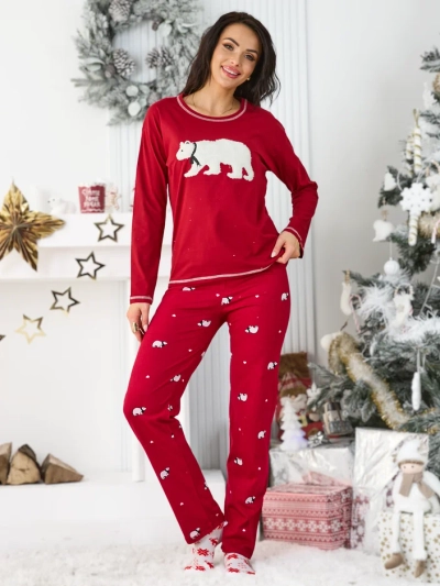 Royalfashion Christmas cotton women’s pajamas with polar bear