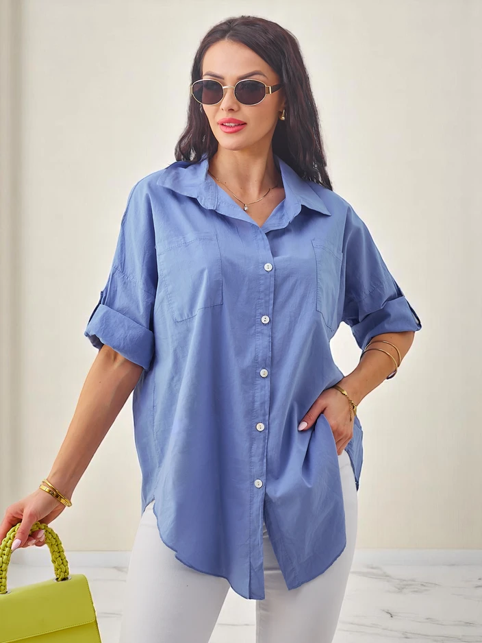 Royalfashion Women's cotton shirt with 3/4 sleeves