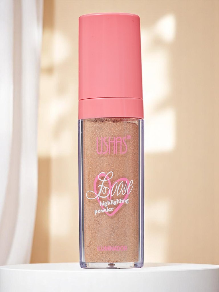 USHAS Loose Highlighter for Face with Applicator Puff Radiance