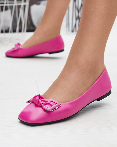 Женские розовые балеринки с украшением на носу Caxien- Footwear
