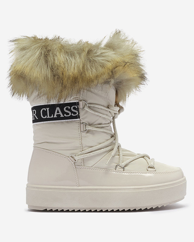 Beežid naiste karusnahaga liibuvad lumesaapad Lilitsa- Jalatsid