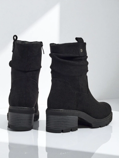 Women's high eco suede ankle boots Carmine