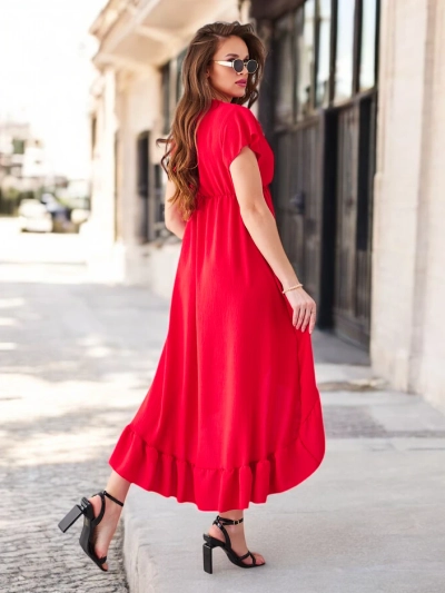 Женское миди платье Royalfashion с асимметричным подолом