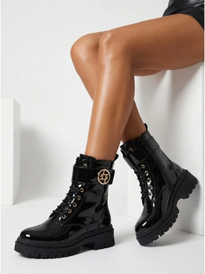 Lacquered Women's Eco-Leather Boots Eulin