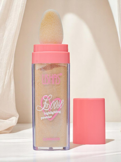 USHAS Puuderjas näokreem-highlighter koos svammiga Golden Petal