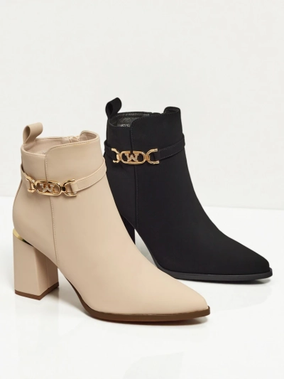 Женские ботильоны из эко-замши на каблуке Ostirena