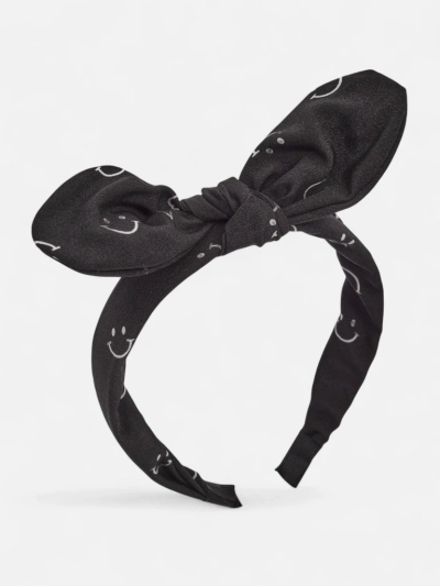 Royalfashion Детская повязка на голову с бантиком с принтом в виде улыбающихся лиц