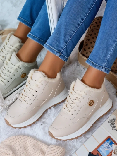 Royalfashion Warmed women's sneakers with fur Casot