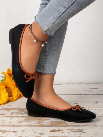 Royalfashion Women's ballet flats with glitter and a bow Aramie