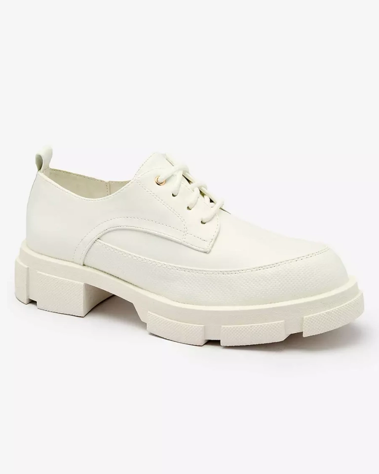 Royalfashion White Women's Solid Sole Trendy Chunky Half Shoes