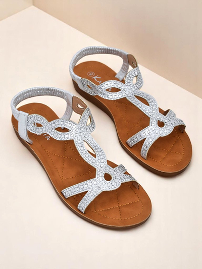 Lola Grace Women's Royal Fashion Sandals with Decorative Straps