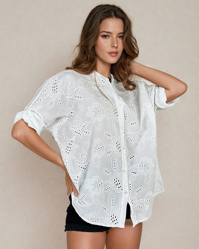 Royalfashion Women's oversize embroidered shirt