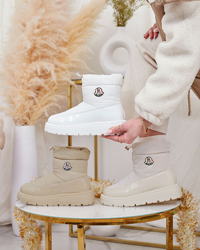 Royalfashion Женские сапоги-слипы белого цвета Ireda