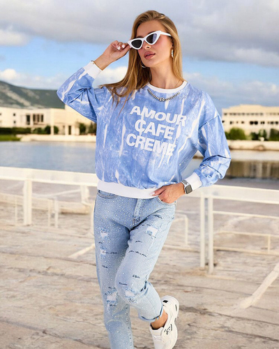 Royalfashion Women's Cotton Thin Print Sweatshirt