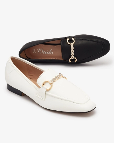 Mustad kuldse kaunistusega naiste mokassinad Suletta- Footwear