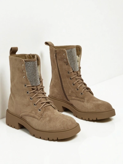 Eco Suede Lace-up Women's Ankle Boots Ferlyne