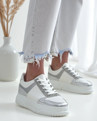 Royalfashion Women's sneakers with glitter Qisofi