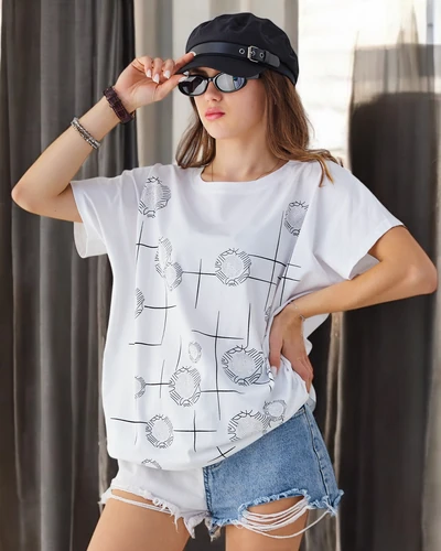 Royalfashion Naiste puuvillane T-särk prindiga