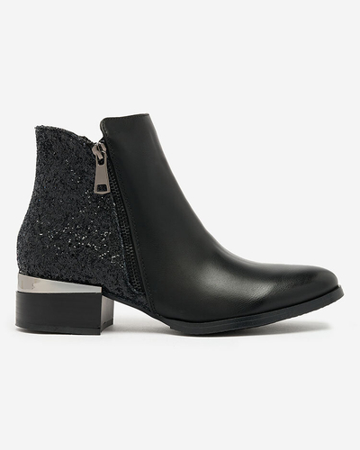 Royalfashion Mustad naiste saapad brokaadiga Brosecco