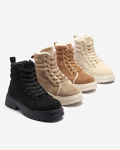 Women's insulated trapper boots in black colozre Tivica - Footwear