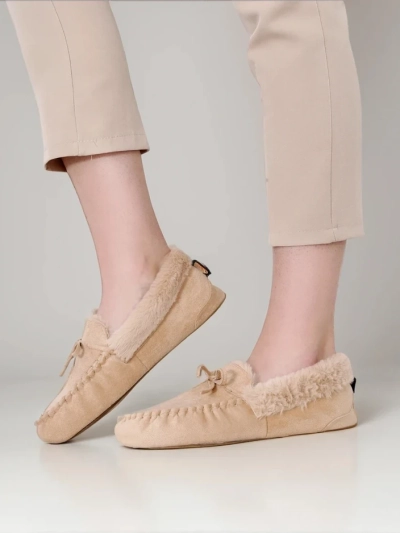 Кожаные мокасины Royalfashion для женщин с мехом Ahtikes