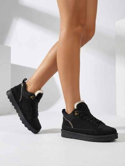 Naiste tennised Diana, must seemisnahk, mugavad talveks