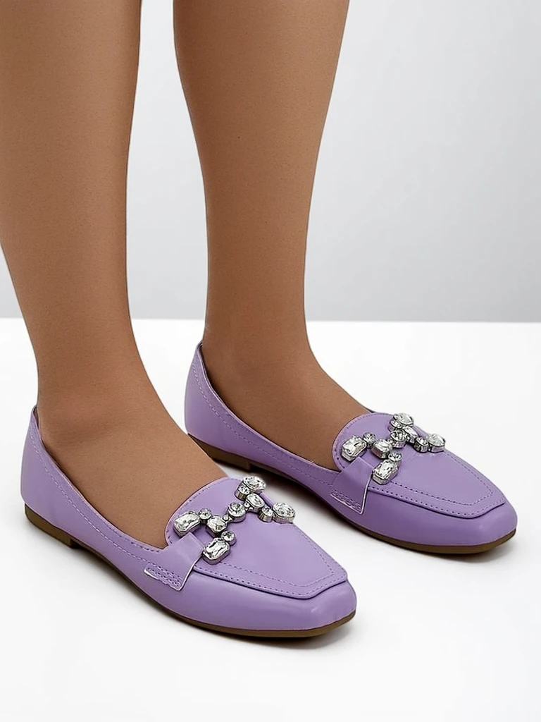 Royalfashion Women's loafers with rhinestones Lecilla