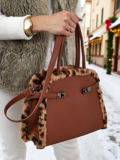 Väike naiste ökonahast panterprindiga kott Panthory