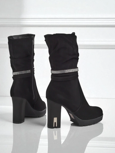 Matte Women's Ankle Boots with Block Heel Ashen Bloom