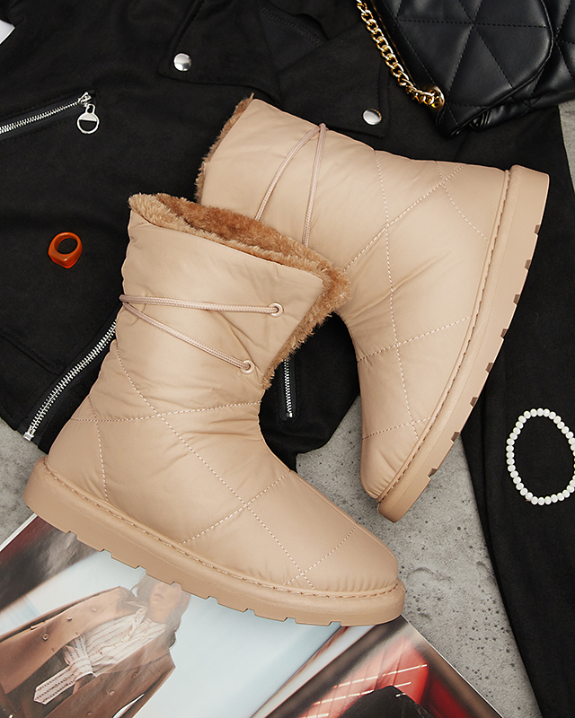 Светло-коричневая женская обувь a'la сноубутсы Amirfu- Footwear